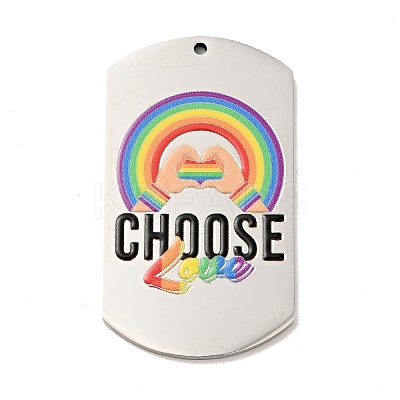 Non-Tarnish Pride 201 Stainless Steel Big Pendants STAS-J041-05B-1