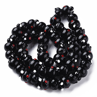 Handmade Bumpy Lampwork Beads Strands LAMP-T007-16A-1