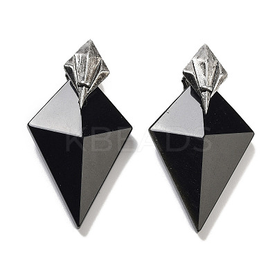Natural Obsidian Pendants G-K338-10AS-08-1