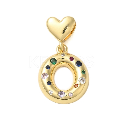 Rack Plating Brass Micro Pave Clear Cubic Zirconia Perdants KK-C067-12G-O-1