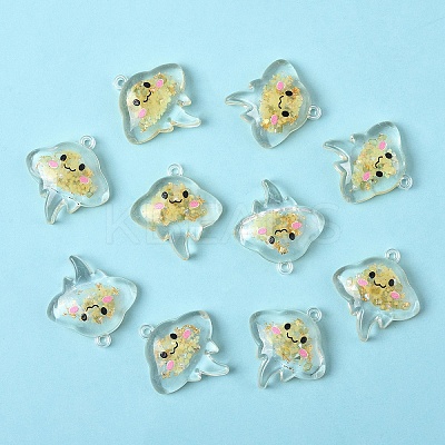 10Pcs Luminous Transparent Resin Pendants RESI-YW0004-44E-1