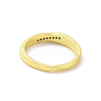 Clear Cubic Zirconia Open Cuff Ring RJEW-H127-05G-1