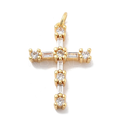 Brass Micro Pave Cubic Zirconia Pendants KK-M305-01G-03-1