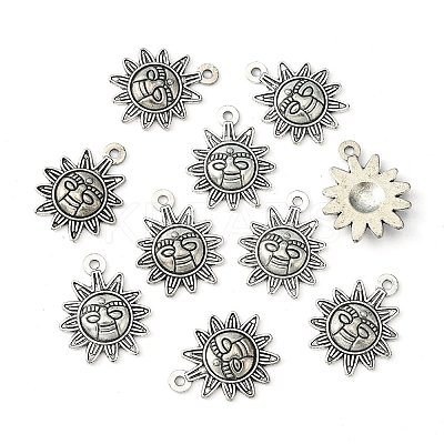 Tibetan Style Alloy Sun Pendants TIBEP-Q041-077AS-NR-1