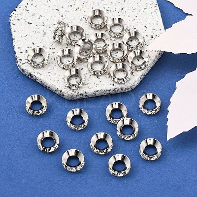 Brass Rhinestone Spacer Beads RSB094-1-1
