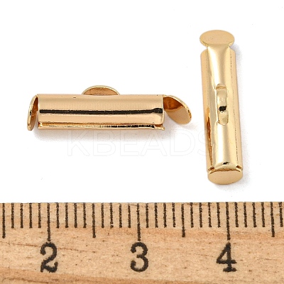 Brass Slide On End Clasp Tubes KK-N254-119G-02-1