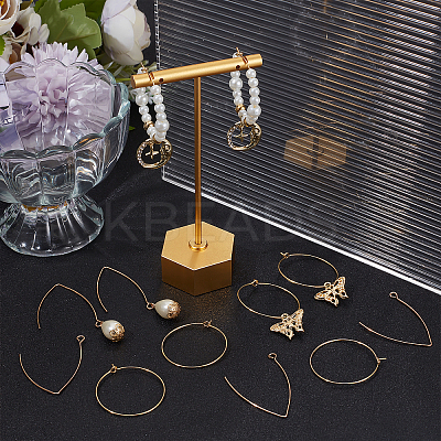 20Pcs Brass Earring Hooks & 20Pcs Hoop Earring Findings KK-BBC0005-42-1