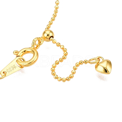 925 Sterling Silver Ball Link Chain Necklaces NJEW-N054-16G-1