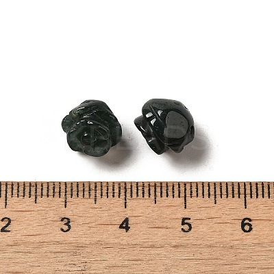 Natural Moss Agate Carved Flower Scattered Beads G-O156-B-19-1