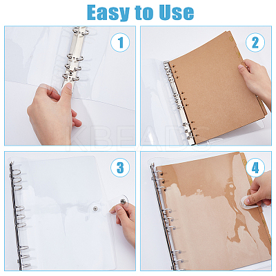 B5 6-Hole PP Plastic Refill Inner Pockets DIY-WH0491-81B-1