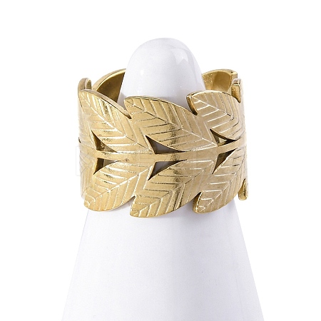 304 Stainless Steel Open Cuff Ring for Women LS-RJEW-Z083-02G-02-1