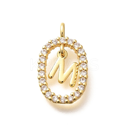Brass Micro Pave Cubic Zirconia Pendants ZIRC-P123-01G-M01-1