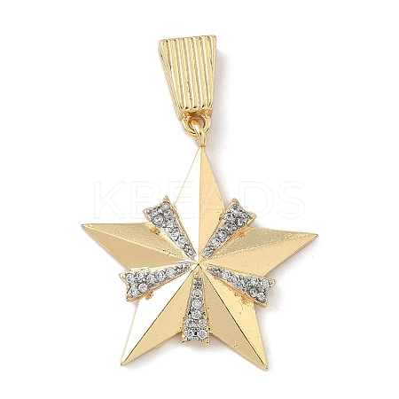 Brass Micro Pave Cubic Zirconia Pendants KK-F909-01G-03-1