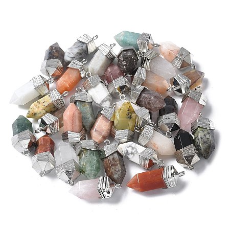 Natural Mixed Stone Faceted Pendants G-G181-03P-1