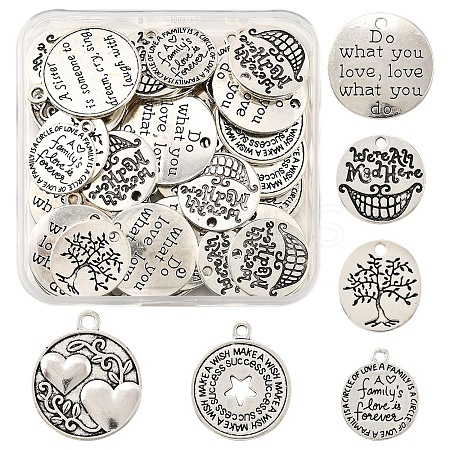 50Pcs Tibetan Style Alloy Pendants TIBE-FS0003-25-RS-1