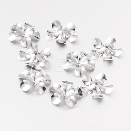 Flower 5-Petal 316 Surgical Stainless Steel Bead Caps X-STAS-M257-01-1