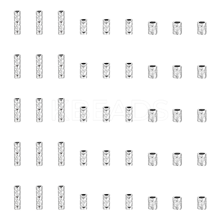 50Pcs 3 Styles 925 Sterling Silver Tube Beads STER-PH0003-48-1