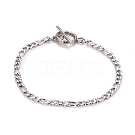304 Stainless Steel Chain Bracelets for Women or Men BJEW-A039-03P-1
