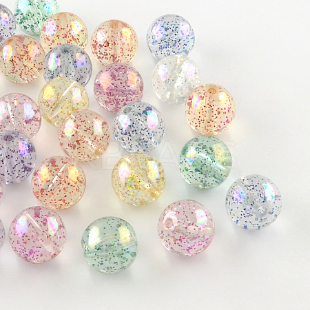 Round AB Color Transparent Acrylic Beads TACR-D005-20mm-M-1