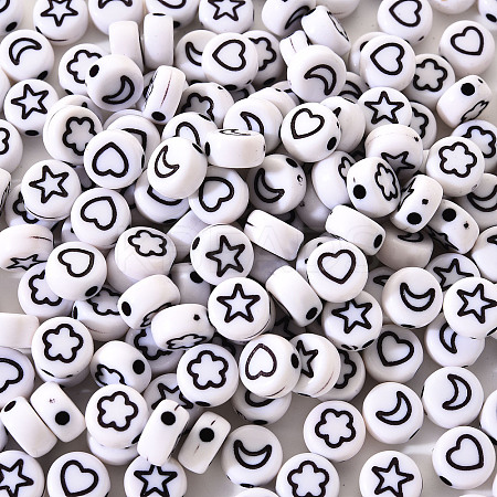Opaque White Acrylic Beads SACR-YW0001-21B-1