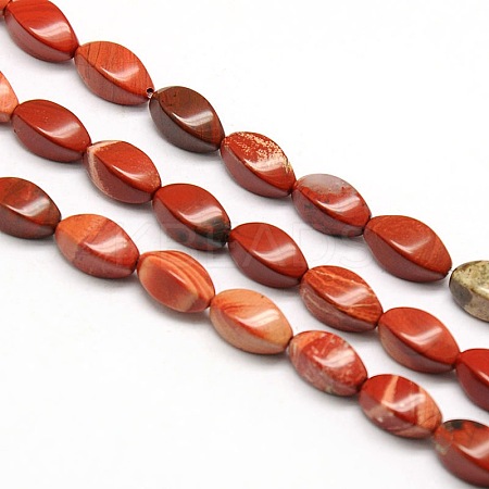 Natural Twist Brecciated Jasper Beads Strands G-L243B-14-1