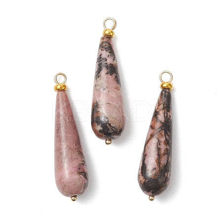 Natural Rhodonite Pendants PALLOY-JF04760-03-1