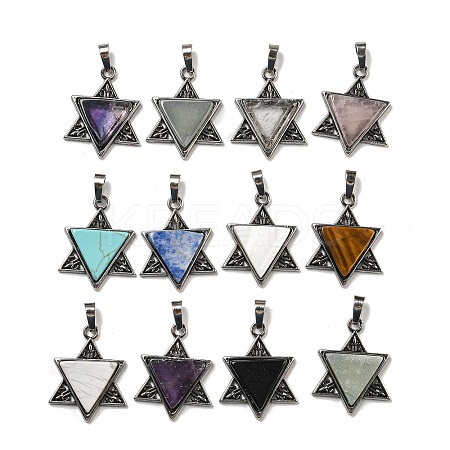 Natural & Synthetic Mixed Gemstone Pendants G-G147-08AS-1