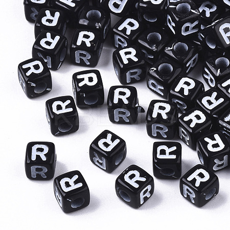 Opaque Acrylic Beads X-SACR-N002-01R-1