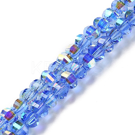 Transparent Electroplate Glass Beads Strands GLAA-Q099-H01-01-1