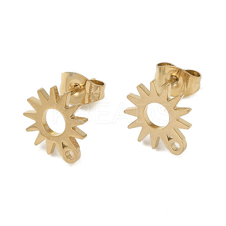Ion Plating(IP) 304 Stainless Steel Stud Earring Findings STAS-I206-01G-1