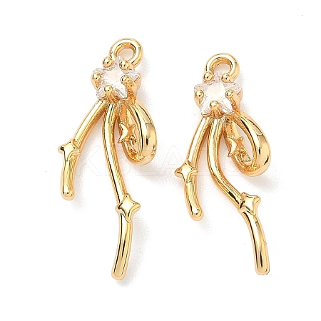 Brass Micro Pave Cubic Zirconia Pendants KK-A281-21G-01-1