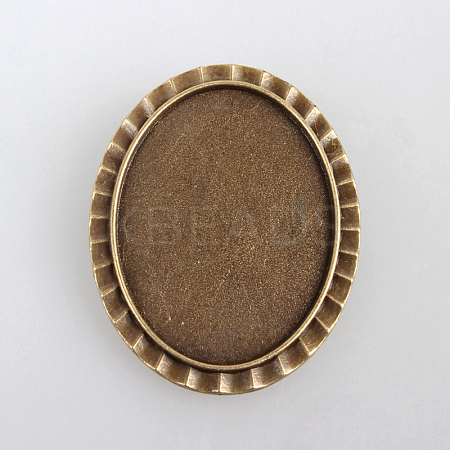 Vintage Alloy Brooch Cabochon Bezel Settings PALLOY-N0085-20AB-NF-1