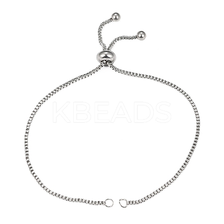 Adjustable 304 Stainless Steel Slider Bracelets Making STAS-CJ0002-40P-1