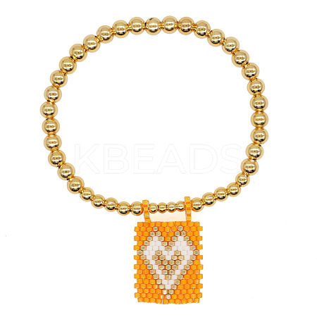 Bohemian Glass Seed Bead Charm Bracelets IW8477-13-1