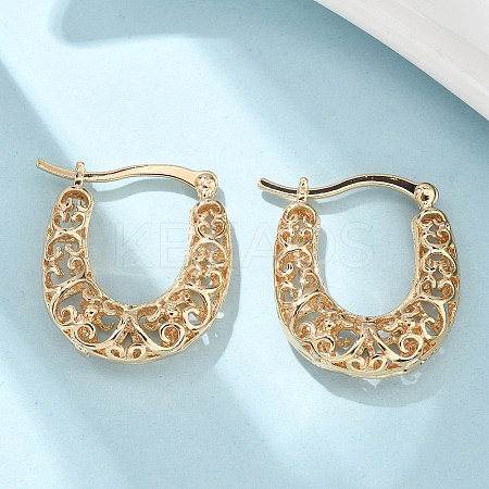 Brass Hoop Earrings for Women EJEW-G436-01G-1