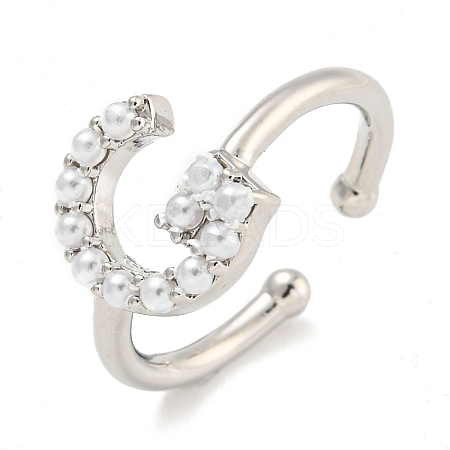 Rack Plating Brass Open Cuff Rings for Women RJEW-F162-01P-G-1