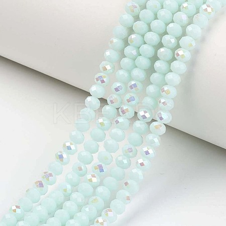 Electroplate Opaque Solid Color Glass Beads Strands LS-EGLA-A034-P6mm-L09-1