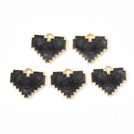 Light Gold Plated Alloy Enamel Pendants ENAM-R136-48D-1