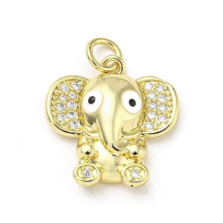 Brass Enamel with Cubic Zirconia Pendants FIND-Z023-15G-1