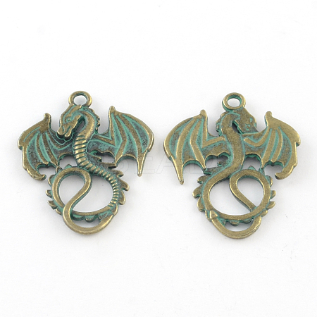 Zinc Alloy Dragon Pendants PALLOY-R065-023-FF-1