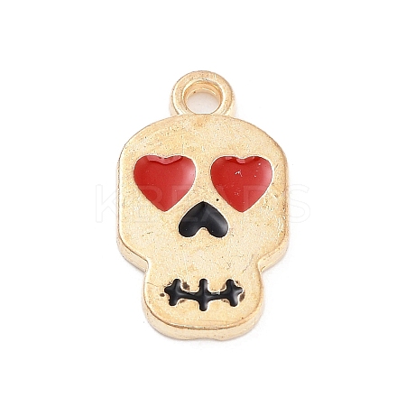 Halloween Theme Light Gold Plated Alloy Enamel Pendants ENAM-M219-14KCG-04-1