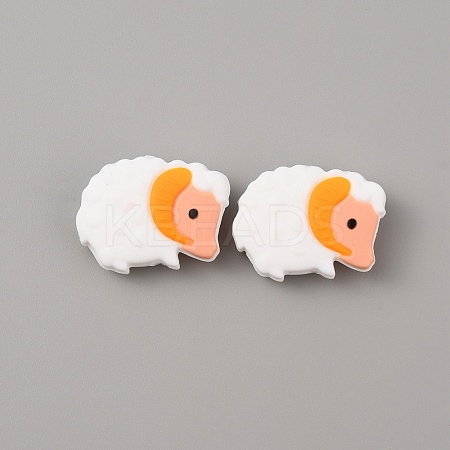 Sheeps Food Grade Eco-Friendly Silicone Beads LS-SIL-WH0008-38C-1