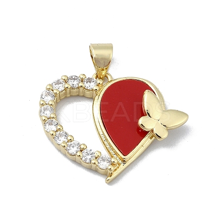 Brass Micro Pave Clear Cubic Zirconia Pendants KK-A221-02A-G-1