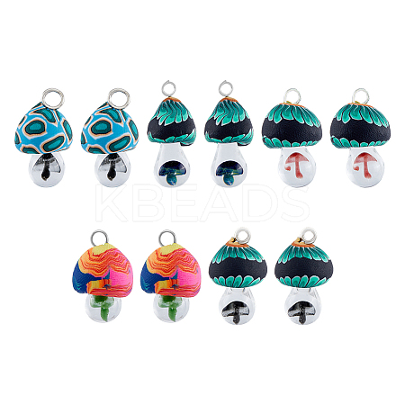 SUPERFINDINGS 8Pcs 4 Colors Handmade Polymer Clay Pendants CLAY-FH0001-21-1