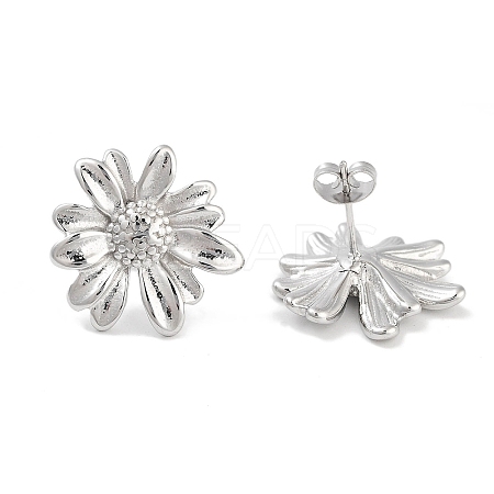 Non-Tarnish Flower 304 Stainless Steel Stud Earrings for Women EJEW-L283-102P-1