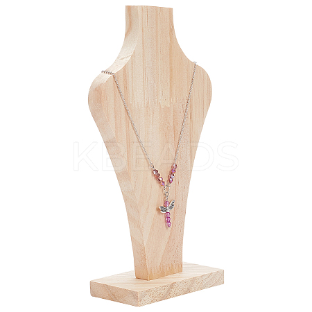 Bust Wooden Necklace Display Stands NDIS-WH0009-17-1