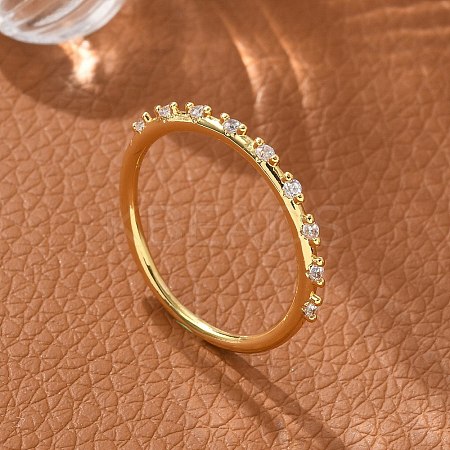 Brass Micro Pave Clear Cubic Zirconia Finger Rings RJEW-C120-19G-1