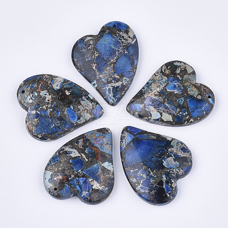 Synthetic Gold Line Regalite/Imperial Jasper/Sea Sediment Jasper Pendants G-S329-052A-1