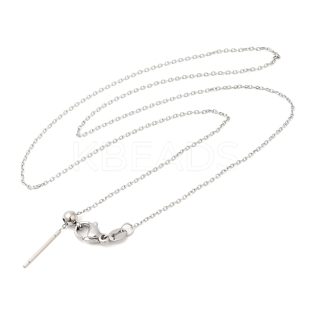 Non-Tarnish 304 Stainless Steel Cable Chain Necklace for Women NJEW-G104-04P-1