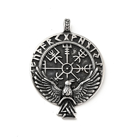 304 Stainless Steel Viking Pendants X-STAS-P309-28AS-1